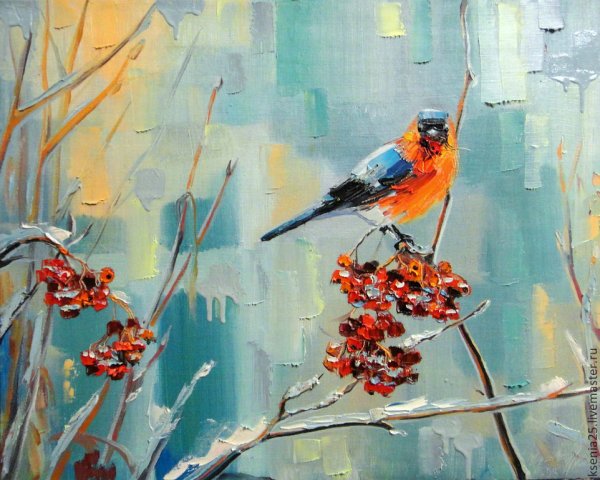 Художник Медведев Снегири