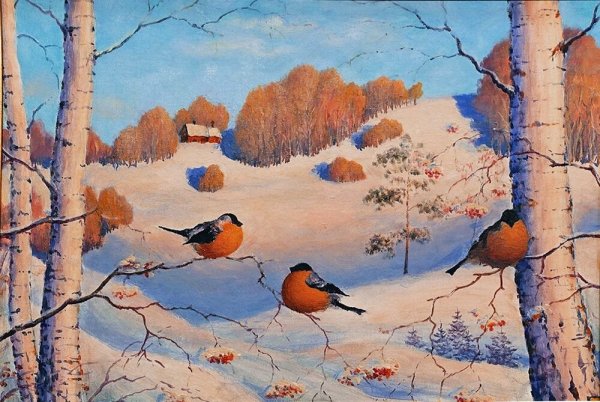 Кочина Елена картины Снегирь