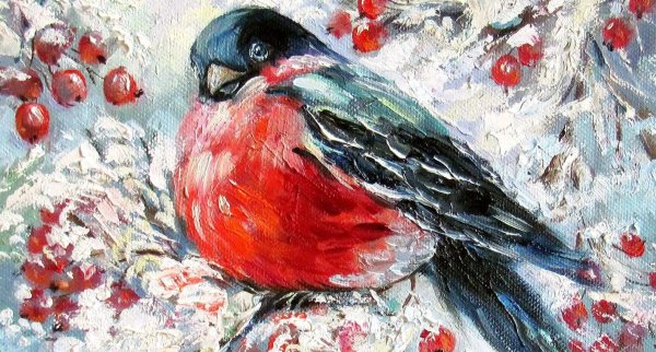 Майстренко Геннадий Снегири художник