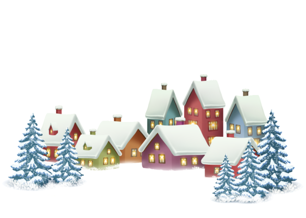 Новогодний домик на белом фоне