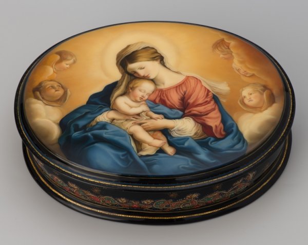 Мадонна Альба лаковая миниатюра