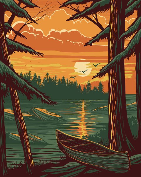 Пейзаж в векторной графике