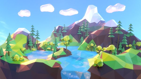 Лоу Поли ландшафт