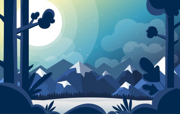 Векторный пейзаж простой