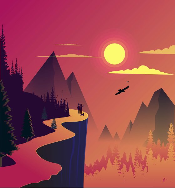 Векторный пейзаж простой