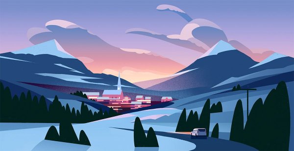 Векторный пейзаж простой