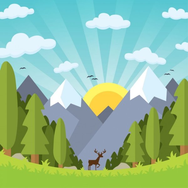 Пейзаж в иллюстраторе
