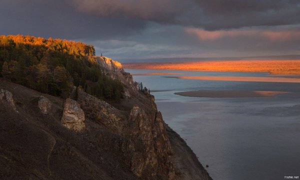 Река Лена Якутия осень