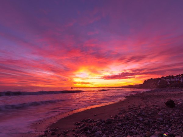 Санта-Барбара в Калифорнии закат