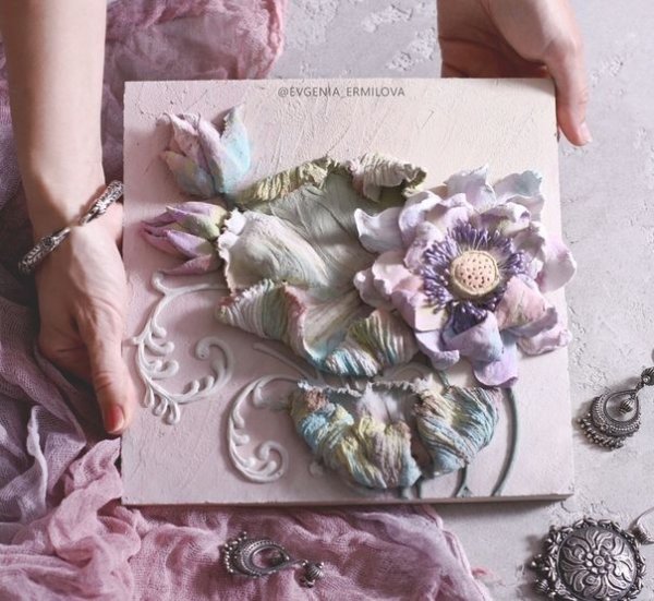 Часы скульптурная живопись Евгении Ермиловой