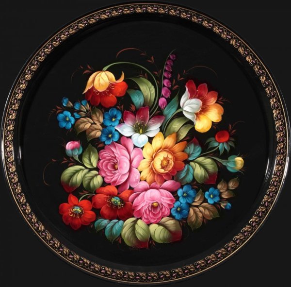 Жостовская роспись Городецкий фазан