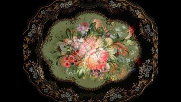 Жостово подносы розы