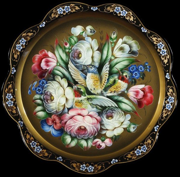 Роспись подносов Сергея Филиппова Жостово