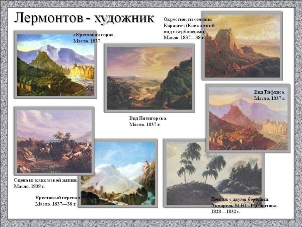 Вид Пятигорска. Художник м.ю. Лермонтов