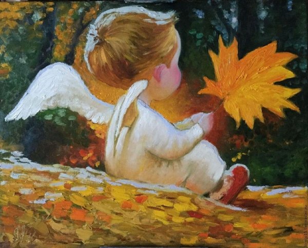 Ангелочки живопись маслом