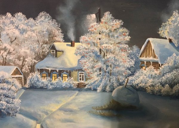 Сказочный домик на опушке зимнего леса