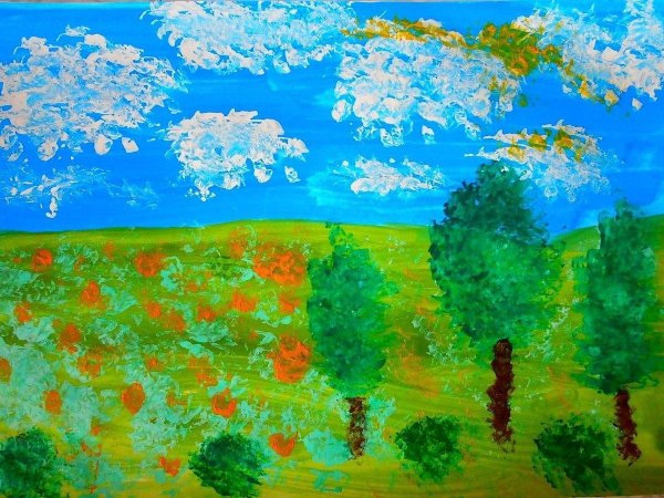 Летний пейзаж для детей