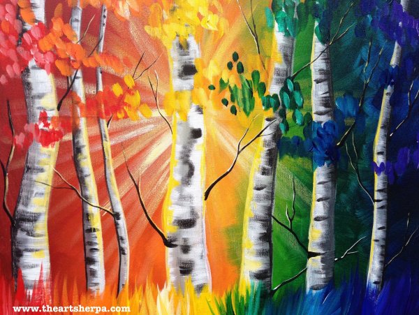 Осенний парк рисунок детский