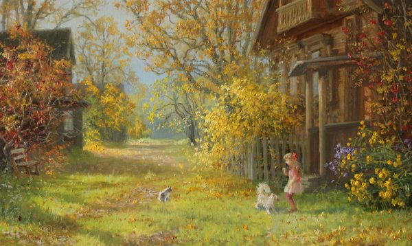 Художник Екатерина Калиновская пейзаж деревня