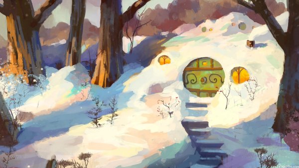 Зимний пейзаж арт