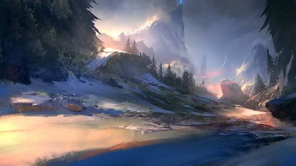 Зимний пейзаж фэнтези