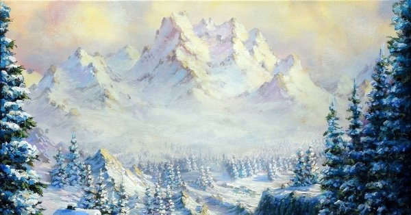 Зимние горы арт