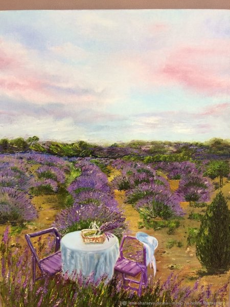 Лавандовое поле пейзаж маслом Алла Буковецкая