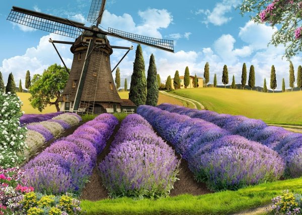 Франция Прованс мельница деревня