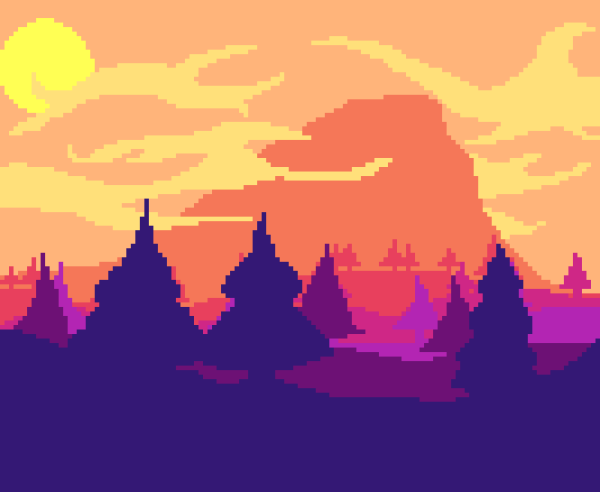 Пиксельные пейзажи легко