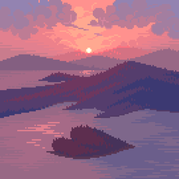 Пейзаж из пикселей