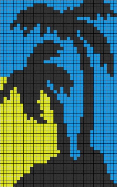 Монохромная вышивка крестом природа