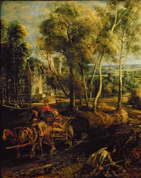 Питер Пауль Рубенс «пейзаж с возчиками камней» 1620