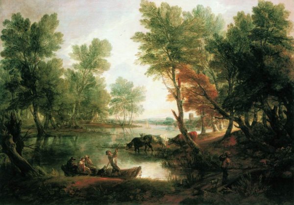 Пейзаж с рыбаком