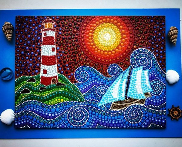 Картины точками акрилом