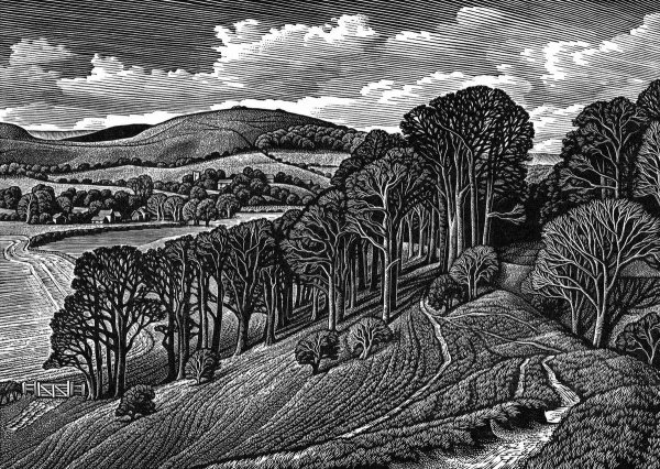 Пейзаж в офорте акватинта