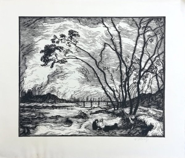 Гравюра. Линогравюра. Александр Шевченко. «Сосны и дюны»