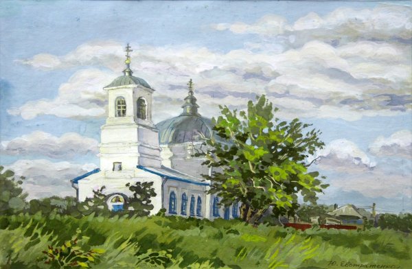Картина маслом "Церковь в Константиново" художник Автор