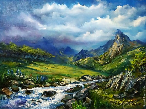 Горы маслом