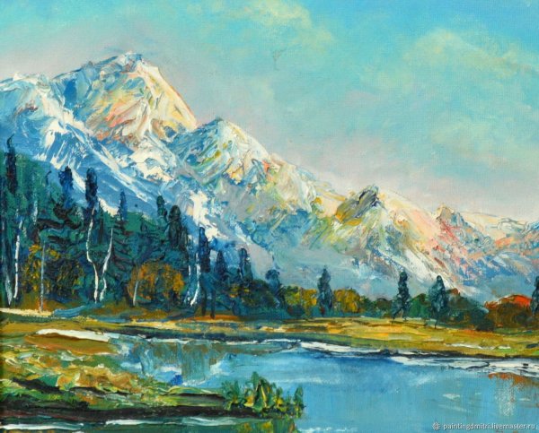 Горный пейзаж маслом Андрея Бельчев