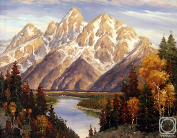 Горный пейзаж маслом Андрея Голубева