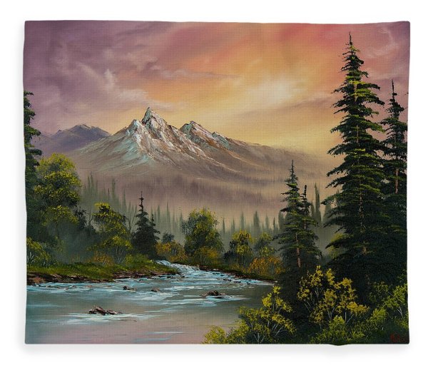 Живопись. Bob Ross, "Горная река"