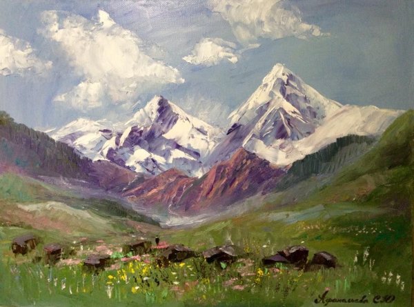 Картина художника Этюд горы ала Арча