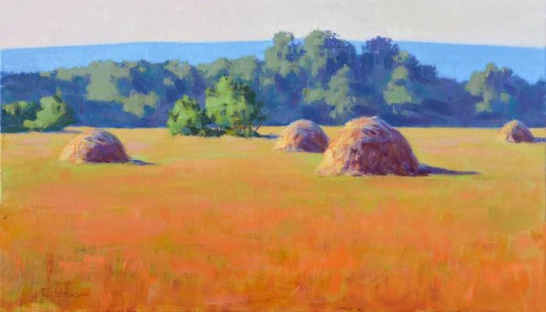 Шишкин пейзажи поле стоги сена