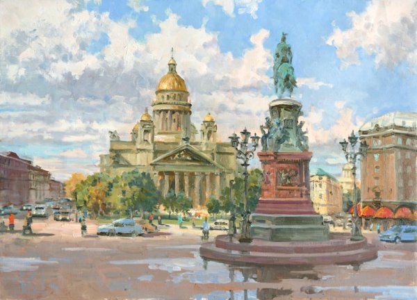 Исаакиевская площадь в Санкт-Петербурге в живописи