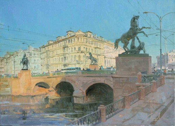 Петербург Аничкин мост живопись