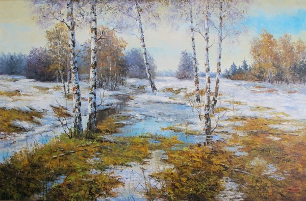 Весенний пейзаж маслом