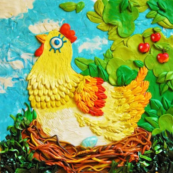 Пластилинография Курочка Ряба