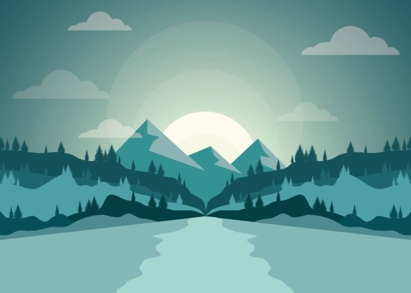 Adobe Illustrator горы