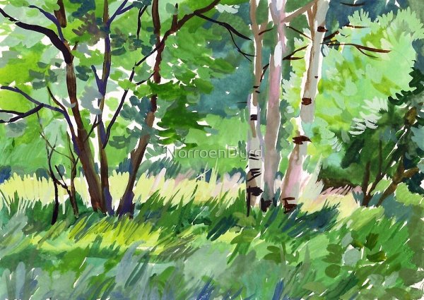 Нарисовать лес карандашом