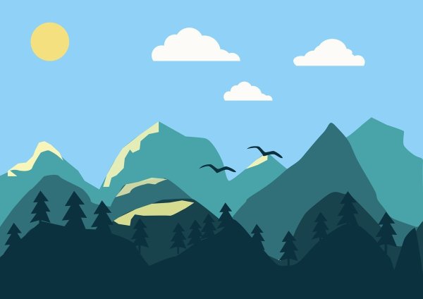 Пейзаж стиле Flat